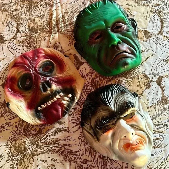 Vintage Other - Vintage Halloween Horror Masks Frankenstein Dracula Ghoul 90s Y2K Bundle of 3